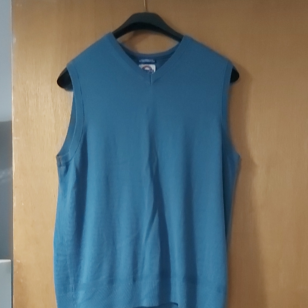 Jermyn & Bond Men's XL Blue Sleeveless V-Neck Muscle Tee Sweater